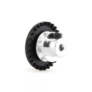 2mm PLASTIC GEAR WITH ALUMINIUM HUB - 27 TEETH - INLINE