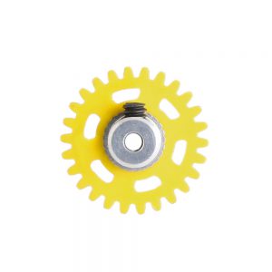 2mm PLASTIC GEAR WITH ALUMINIUM HUB - 26 TEETH Ø 16mm - ANGLEWINDER 15°.