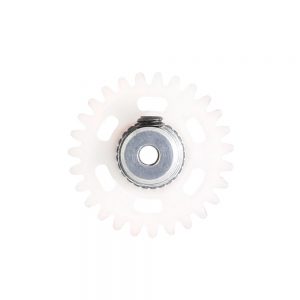 2mm PLASTIC GEAR WITH ALUMINIUM HUB - 27 TEETH Ø 16mm - ANGLEWINDER 15°.