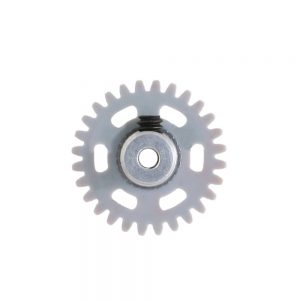 2mm PLASTIC GEAR WITH ALUMINIUM HUB - 28 TEETH Ø 16mm - ANGLEWINDER 15°.