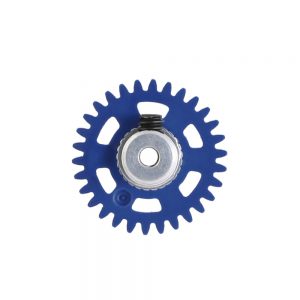 2mm PLASTIC GEAR WITH ALUMINIUM HUB - 30 TEETH Ø 16mm - ANGLEWINDER 15°.