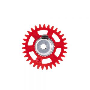 2mm PLASTIC GEAR WITH ALUMINIUM HUB - 31 TEETH Ø 16mm - ANGLEWINDER 15°.