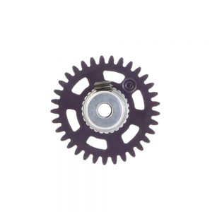 2mm PLASTIC GEAR WITH ALUMINIUM HUB - 33 TEETH Ø 16mm - ANGLEWINDER 15°.