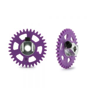 INGRANAGGIO IN PLASTICA 3/32 CON MOZZO IN ALLUMINIO – 33 DENTI Ø 17,5mm – MOZZO BILANCIATO