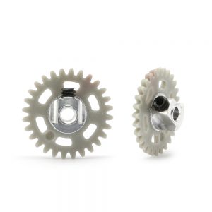 PLASTIC GEAR 3/32 WITH ALUMINIUM HUB - 28 TEETH Ø 16mm