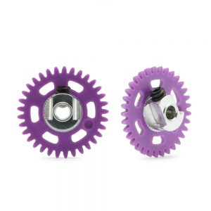 3/32 PLASTIC GEAR WITH ALUMINIUM HUB - 33 TEETH Ø 16mm